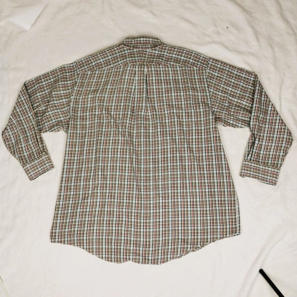 Lands' End Men's Long Sleeve Casual Button Down Plaid Big Tall 18 1/2 - 37 - Picture 5 of 15